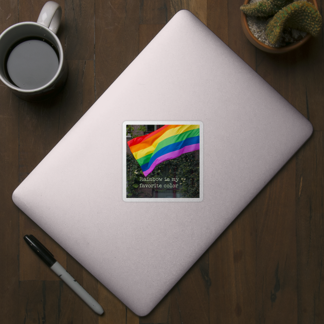 Positive Rainbow Pride Gift Quote Decor Colorful Image LGBTQ by Pine Hill Goods